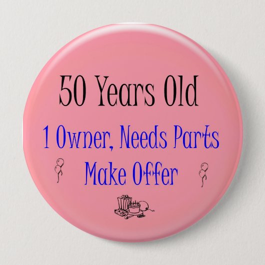 50ste verjaardag ronde button 4,0 cm (Voorkant)