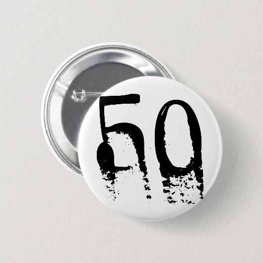 50ste verjaardag ronde button 5,7 cm (Voorkant /achterkant)
