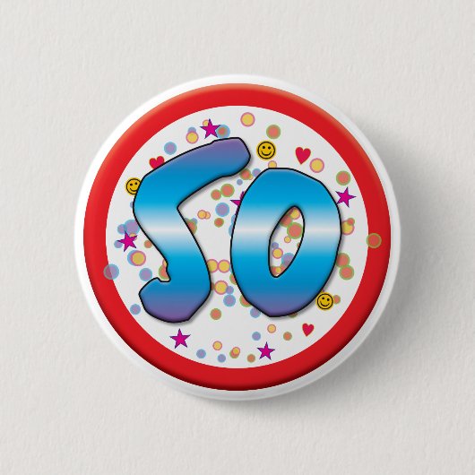 50ste verjaardag ronde button 5,7 cm (Voorkant)