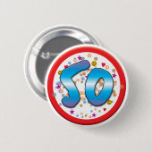 50ste verjaardag ronde button 5,7 cm (Voorkant /achterkant)