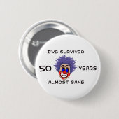50ste verjaardag ronde button 5,7 cm (Voorkant /achterkant)