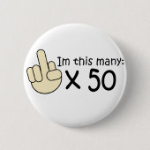 50ste verjaardag ronde button 5,7 cm (Voorkant)