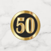 50ste verjaardag - Rood, Zwart en Goud 🎈 Foto Confetti (Kleine voorkant)