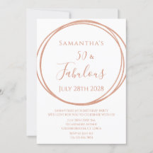 50ste verjaardag Roos Gold Minimal Birthday