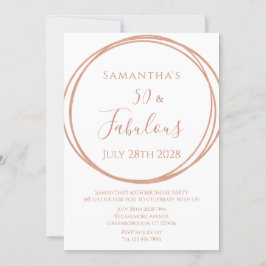 50ste verjaardag Roos Gold Minimal Birthday Kaart