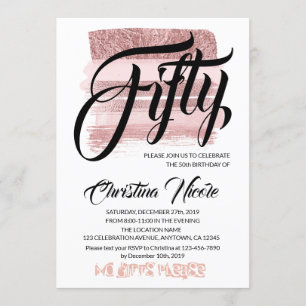 50ste verjaardag, Roos Pink Fifty Kaart