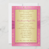 50ste verjaardag Roze en Gouden Verstrengelde Hart Kaart (Achterkant)