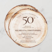 50ste verjaardag Rustic Bruiloft Sjabloon Kaart (Voorkant / Achterkant)