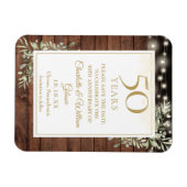 50ste verjaardag Rustic hout Save The Date Magneet (Horizontaal)