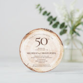 50ste verjaardag Rustic Huwelijk Sjabloon Kaart (Staand voorkant)