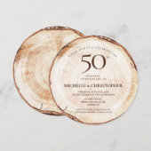 50ste verjaardag Rustic Huwelijk Sjabloon Kaart (Voorkant / Achterkant)