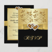 50ste verjaardag Samengevoegde harten 2 Huwelijk R RSVP Kaartje (Voorkant / Achterkant)