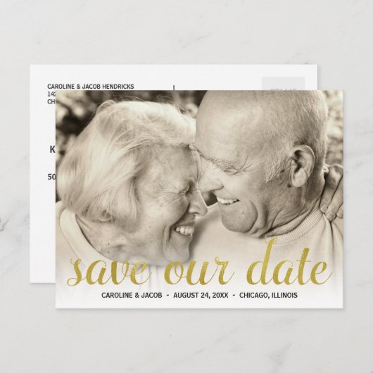 50ste verjaardag Save the Date Aankondigingskaart (Voorkant / Achterkant)