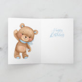 50ste verjaardag schattige blauwe ballonnen trouwe kaart (Binnen)