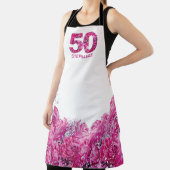 50ste verjaardag schort roze schort 50 jaar pioen (Insitu)