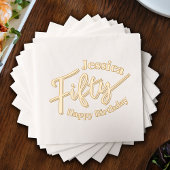 50ste verjaardag script aangepaste naam folie servetten