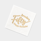 50ste verjaardag script aangepaste naam folie servetten (Links)