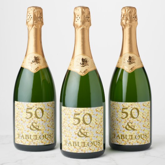 50ste verjaardag sparkling wijnetiket (Flessen)