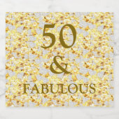 50ste verjaardag sparkling wijnetiket (Enkel label)