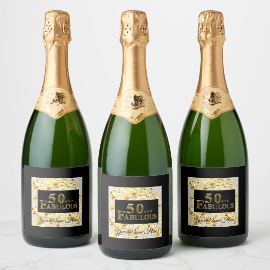 50ste verjaardag sparkling wijnetiket (Flessen)