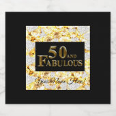50ste verjaardag sparkling wijnetiket (Enkel label)