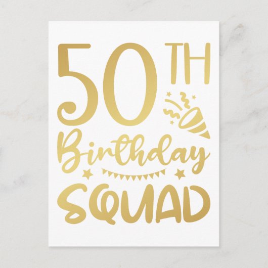 50ste verjaardag squad 50 feest crew briefkaart (Voorkant)