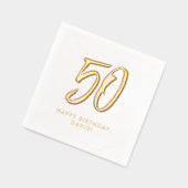 50ste verjaardag Stijlvolle moderne gouden geperso Folie Servetten (Links)