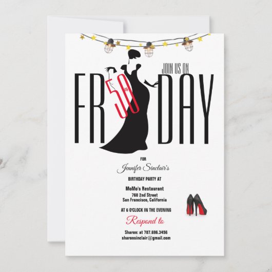 50ste verjaardag Stripes Stiletto's Unique Kaart (Voorkant)