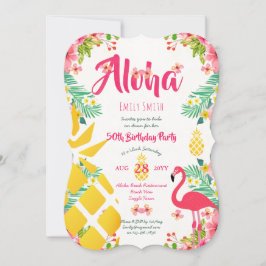 50ste verjaardag Tropische Hawaiiaanse uitnodigt a Kaart