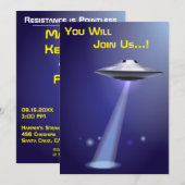 50ste verjaardag 👽 UFO Alien Abduction Party Kaart (Voorkant / Achterkant)