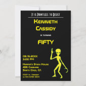 50ste verjaardag 👽 UFO Alien Abduction Party Kaart (Achterkant)