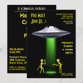 50ste verjaardag 👽 UFO Alien Abduction Party Kaart (Voorkant / Achterkant)