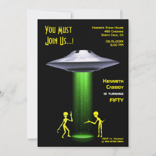 50ste verjaardag 👽 UFO Alien Abduction Party Kaart