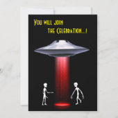 50ste verjaardag 👽 UFO Alien Abduction Party Kaart (Voorkant)