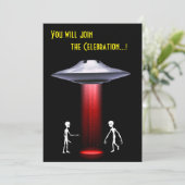 50ste verjaardag 👽 UFO Alien Abduction Party Kaart (Staand voorkant)