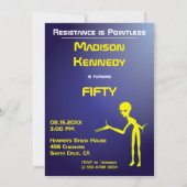 50ste verjaardag 👽 UFO buitenaardse ontvoering Kaart (Achterkant)