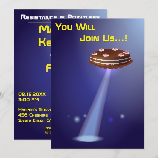 50ste verjaardag 👽 UFO buitenaardse ontvoering Kaart (Voorkant / Achterkant)