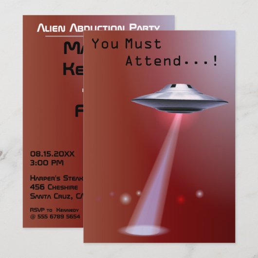 50ste verjaardag 👽 UFO buitenaardse ontvoering Kaart (Voorkant / Achterkant)