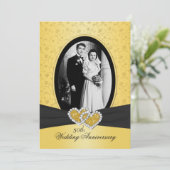 50ste verjaardag Uitnodiging Joined Hearts II (Staand voorkant)