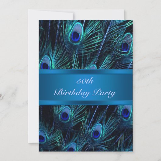 50ste verjaardag uitnodiging Peacock 50ste verjaar (Voorkant)