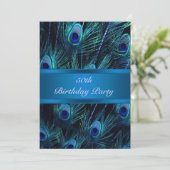 50ste verjaardag uitnodiging Peacock 50ste verjaar (Staand voorkant)