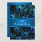 50ste verjaardag uitnodiging Peacock 50ste verjaar (Voorkant / Achterkant)