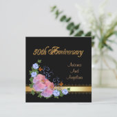 50ste verjaardag uitnodiging voor het diner orchid (Staand voorkant)