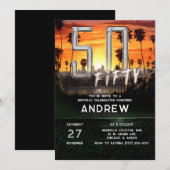 50ste verjaardag uitnodigingen voor mannen (Voorkant / Achterkant)