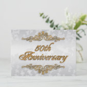 50ste verjaardag uitnodigingskaart elegant kaart (Staand voorkant)