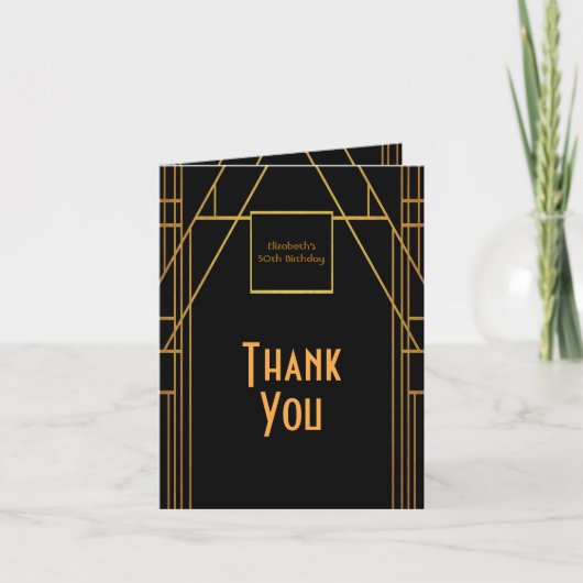 50ste verjaardag van de geboorte van 1920 zwarte f bedankkaart (Voorkant)