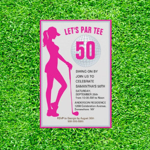 50ste verjaardag van de Pink Lady Golfer Kaart