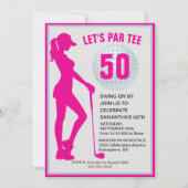 50ste verjaardag van de Pink Lady Golfer Kaart (Voorkant)