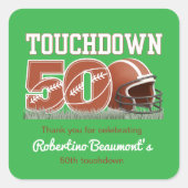 50ste verjaardag van het Football Vierkante Sticker (Voorkant)
