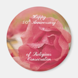 50ste verjaardag van religieuze consecratie Roze R Magneet